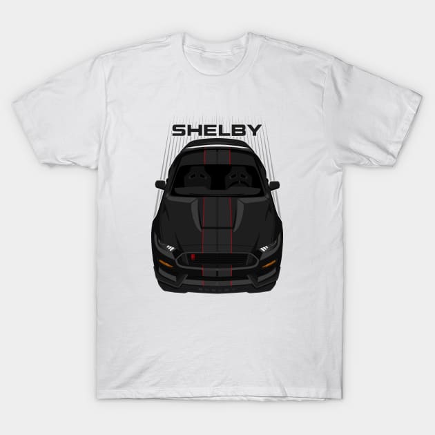 Ford Mustang Shelby GT350R 2015 - 2020 - Black - Black Stripes T-Shirt by V8social